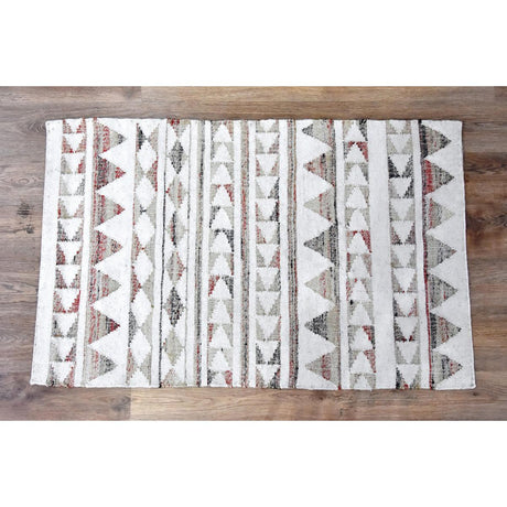 Timbergirl Tribal Beige Wool and Jute Handmade Rug