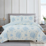 Toile Reversible Cotton Quilt Set-Quilt-Parc Decor