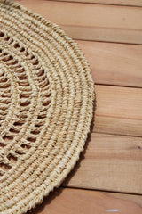 Tous Les Jours Raffia Placemat, Woven crochet tabletop-table tops-Parc Decor