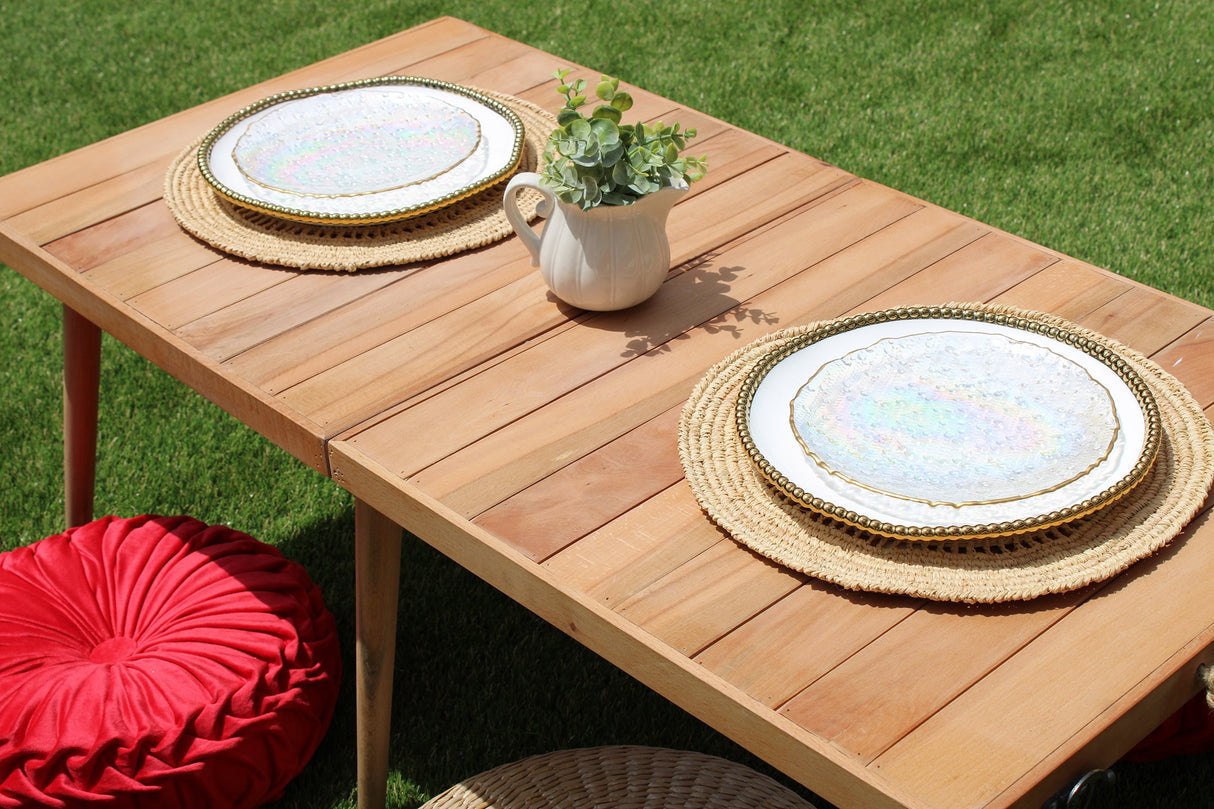 Tous Les Jours Raffia Placemat, Woven crochet tabletop-table tops-Parc Decor