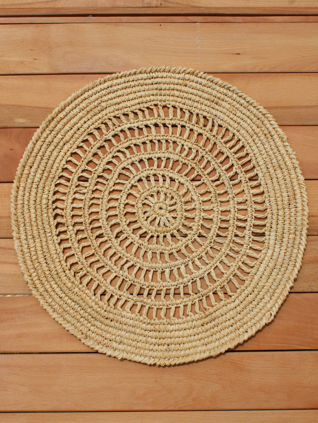 Tous Les Jours Raffia Placemat, Woven crochet tabletop-table tops-Parc Decor