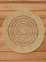Tous Les Jours Raffia Placemat, Woven crochet tabletop-table tops-Parc Decor
