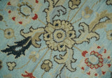 Traditional Aqua and Beige Hand knotted Oriental Oushak Custom Made wool Area Rug