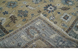 Traditional Beige and Gray Multi Size Turkish Knot Antique Style Floral Hand knotted Oushak Wool Area Rug