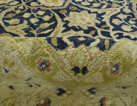 Traditional Black and Olive Hand Tufted 5x8 Wool Area Rug
