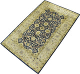 Traditional Black and Olive Hand Tufted 5x8 Wool Area Rug