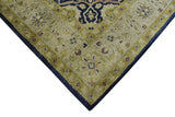 Traditional Black and Olive Hand Tufted 5x8 Wool Area Rug