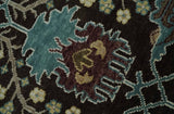 Traditional Black, Beige and Blue Antique Style Hand knotted Wool Area Rug