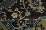 Traditional Black, Beige and Blue Antique Style Hand knotted Wool Area Rug