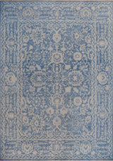 Traditional Blue and Beige Hand Knotted 8x10 Wool Area Rug