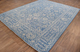 Traditional Blue and Beige Hand Knotted 8x10 Wool Area Rug