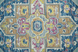Traditional Blue and Camel Textured Loop Wool Hand Tufted Area Rug