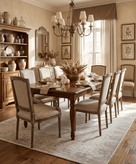 Traditional Brown and Ivory Antique Finish Art Silk Area Rug