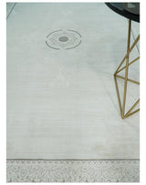 Traditional Brown and Ivory Antique Finish Art Silk Area Rug