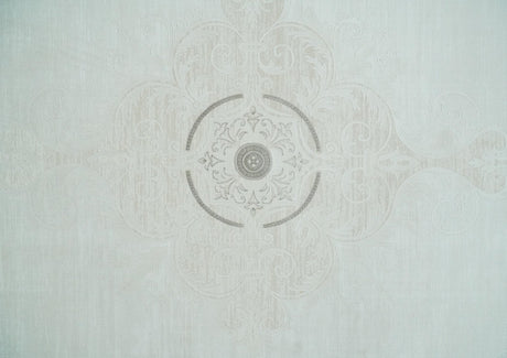 Traditional Brown and Ivory Antique Finish Art Silk Area Rug