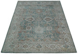 Traditional Brown And Teal Hand Woven Wool 8x10 Area rug