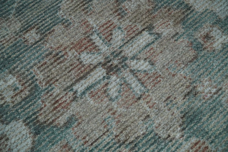 Traditional Brown And Teal Hand Woven Wool 8x10 Area rug
