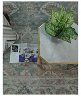Traditional Brown And Teal Hand Woven Wool 8x10 Area rug