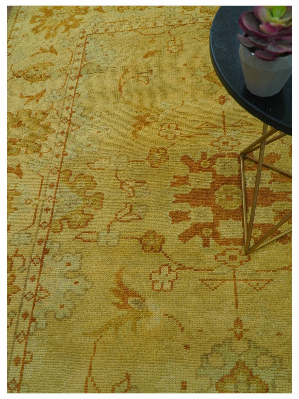 Traditional Design Antique beige and rust 8x10 Hand Knotted Wool Area Rug