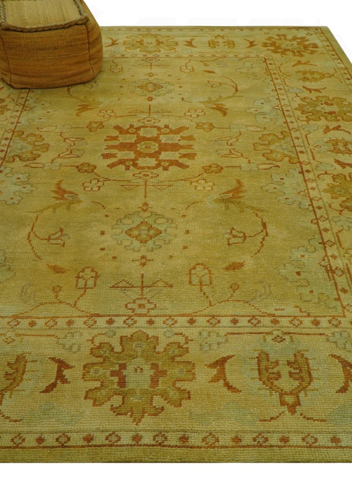 Traditional Design Antique beige and rust 8x10 Hand Knotted Wool Area Rug