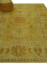 Traditional Design Antique beige and rust 8x10 Hand Knotted Wool Area Rug