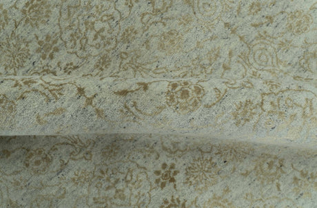 Traditional Design Ivory, Silver and Brown 7x9 Hand Knotted wool rug
