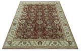 Traditional Design Red And Beige 8x10 Hand Knotted wool rug