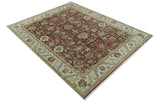Traditional Design Red And Beige 8x10 Hand Knotted wool rug