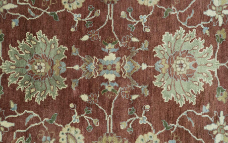 Traditional Design Red And Beige 8x10 Hand Knotted wool rug