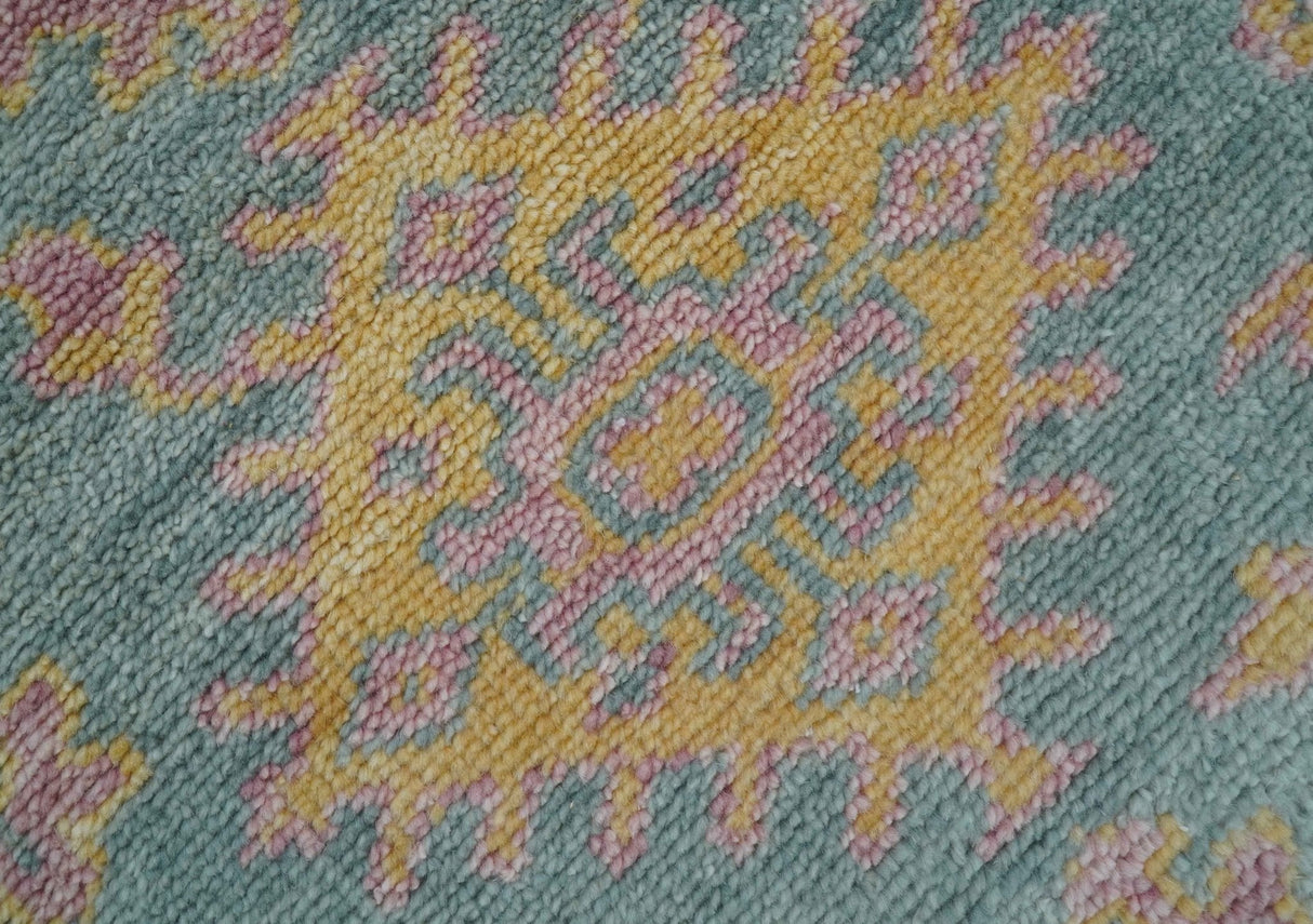 Traditional Design Teal And Pink 3x5 Hand knotted Wool Area Rug