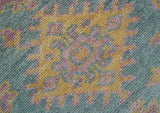 Traditional Design Teal And Pink 3x5 Hand knotted Wool Area Rug