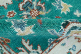 Traditional Design Teal Hand knotted 4x6 Wool Area Rug