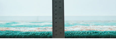 Traditional Design Teal Hand knotted 4x6 Wool Area Rug