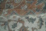 Traditional Distressed Brown And Gray Hand Knotted wool Area Rug