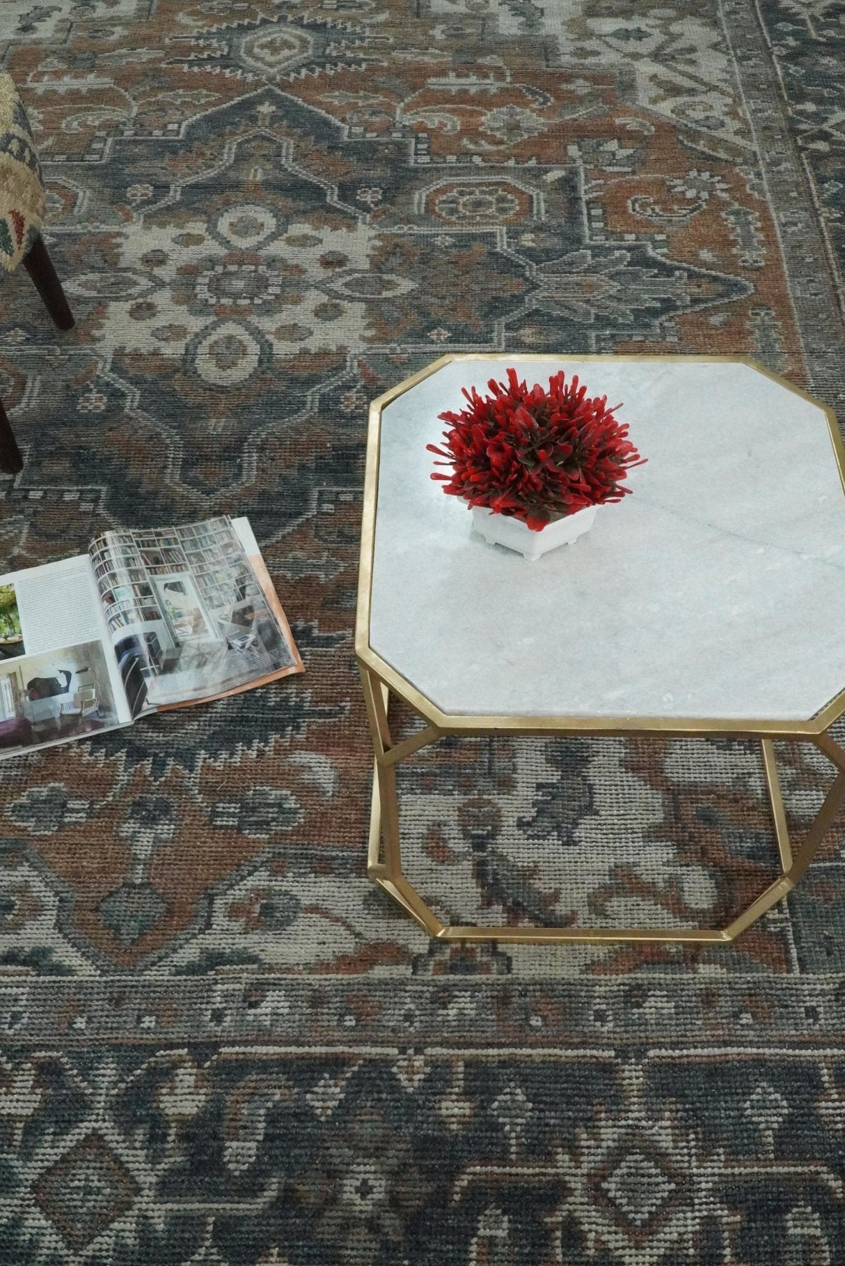 Traditional Distressed Brown And Gray Hand Knotted wool Area Rug