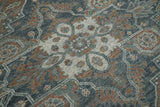 Traditional Distressed Brown And Gray Hand Knotted wool Area Rug