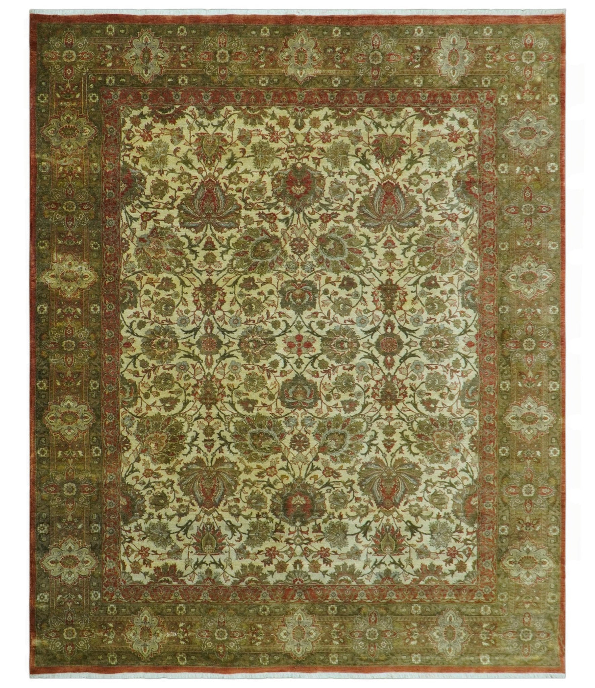 Traditional Fine Serapi Design Beige And Brown Hand Knotted 8x10 Wool Area Rug