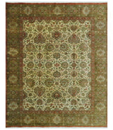 Traditional Fine Serapi Design Beige And Brown Hand Knotted 8x10 Wool Area Rug