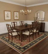 Traditional Fine Turkish design Rust And Beige 8x10 Hand Knotted Wool Area Rug