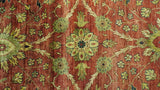 Traditional Fine Turkish design Rust And Beige 8x10 Hand Knotted Wool Area Rug