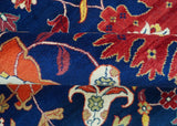 Traditional Floral Design Blue And Red 8x11 Hand Knotted wool Area Rug