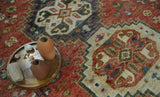 Traditional floral Rust, Charcoal and Beige Mamluk design 8x10 wool Area Rug