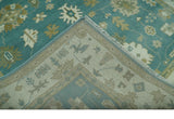 Traditional Floral Teal, Ivory and Beige Oriental Hand Knotted Multi Size wool rug