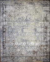 Traditional Gray And Brown Hand Knotted Wool 8x10 Area Rug