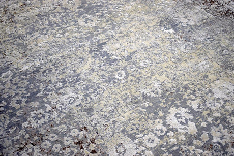 Traditional Gray And Brown Hand Knotted Wool 8x10 Area Rug