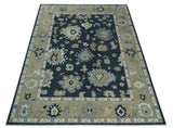 Traditional Hand Knotted Green, Beige, Silver and Ivory Multi Size Oushak Wool Area Rug