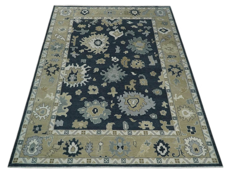 Traditional Hand Knotted Green, Beige, Silver and Ivory Multi Size Oushak Wool Area Rug