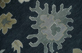 Traditional Hand Knotted Green, Beige, Silver and Ivory Multi Size Oushak Wool Area Rug