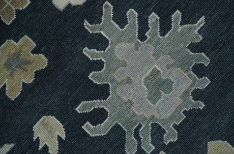 Traditional Hand Knotted Green, Beige, Silver and Ivory Multi Size Oushak Wool Area Rug