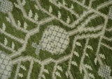Traditional Hand knotted Royal Green and Ivory Turkish Design wool Area Rug